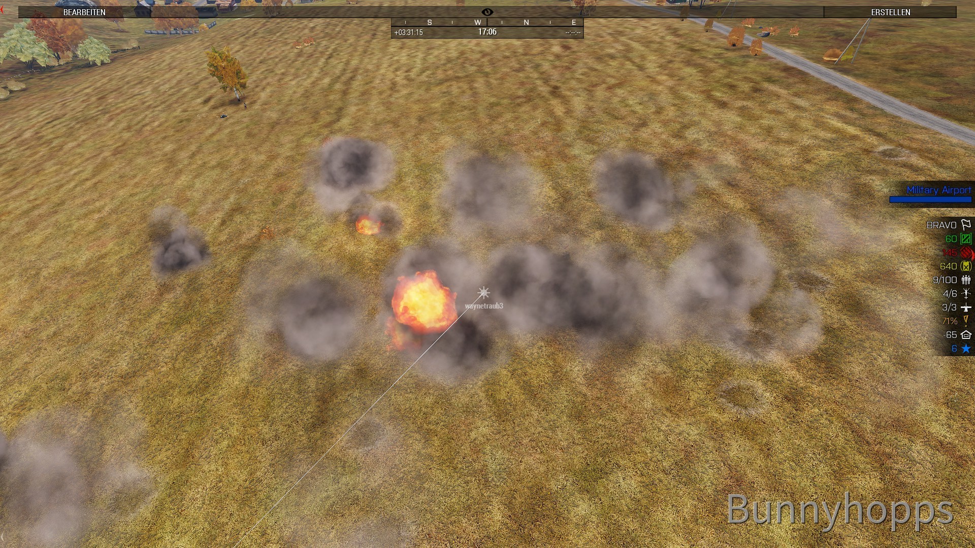 Cluster-Bombe auf die Infanterie